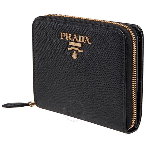 prada small black wallet|Prada zipper wallet.